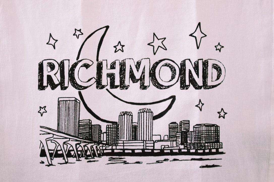 Richmond Skyline at Night Tea Towel